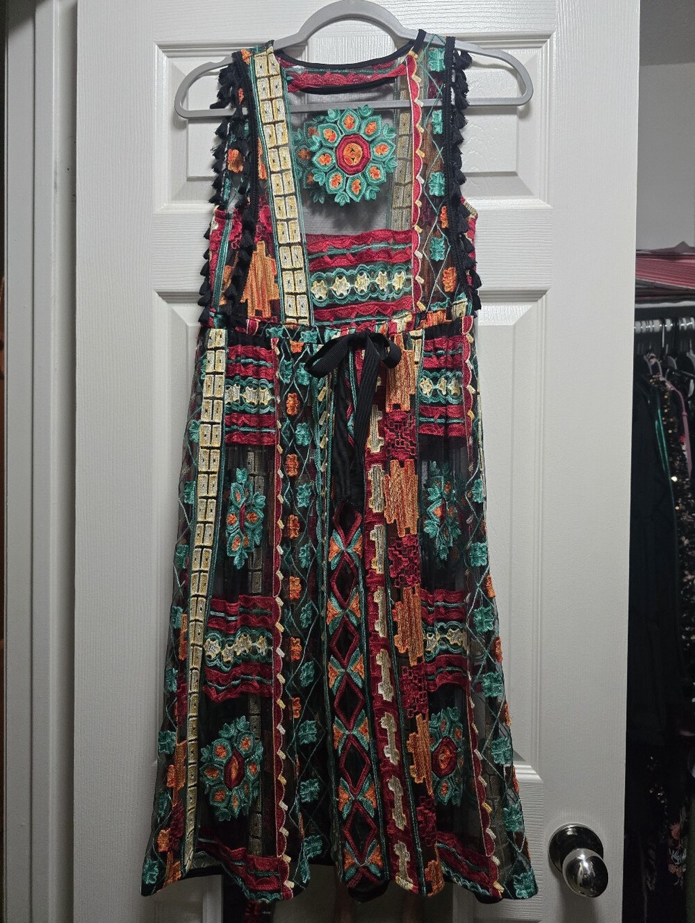 Folk-Style Embroidered Dress